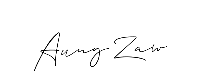 The best way (Allison_Script) to make a short signature is to pick only two or three words in your name. The name Aung Zaw include a total of six letters. For converting this name. Aung Zaw signature style 2 images and pictures png