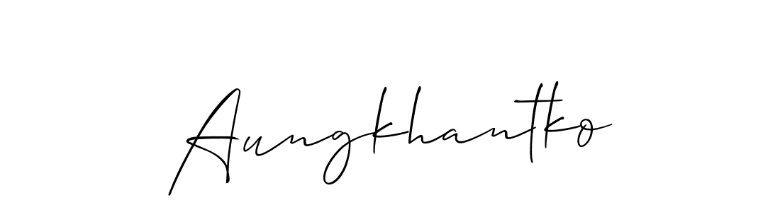 Also we have Aungkhantko name is the best signature style. Create professional handwritten signature collection using Allison_Script autograph style. Aungkhantko signature style 2 images and pictures png