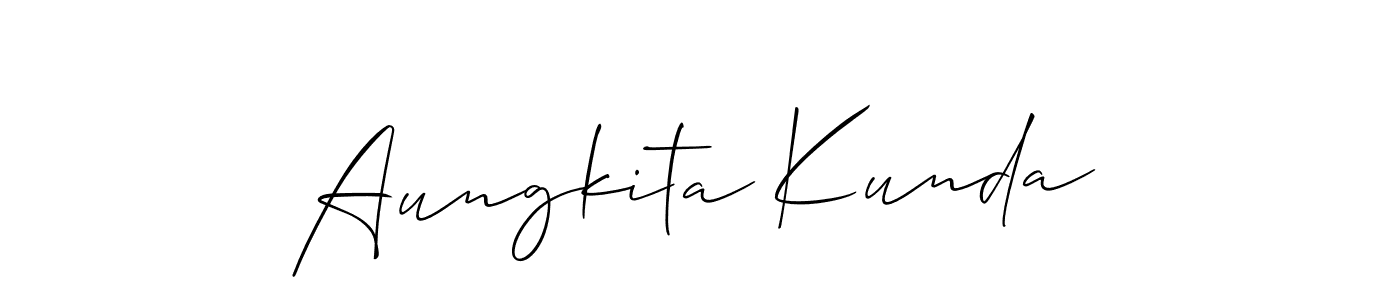 Use a signature maker to create a handwritten signature online. With this signature software, you can design (Allison_Script) your own signature for name Aungkita Kunda. Aungkita Kunda signature style 2 images and pictures png