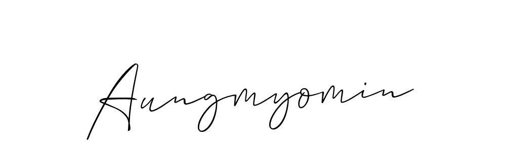 Use a signature maker to create a handwritten signature online. With this signature software, you can design (Allison_Script) your own signature for name Aungmyomin. Aungmyomin signature style 2 images and pictures png