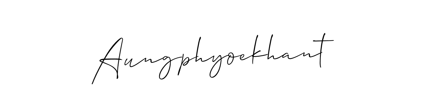 Use a signature maker to create a handwritten signature online. With this signature software, you can design (Allison_Script) your own signature for name Aungphyoekhant. Aungphyoekhant signature style 2 images and pictures png