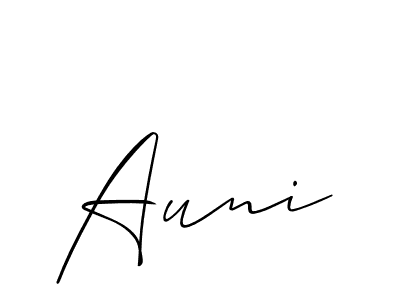 Make a beautiful signature design for name Auni. With this signature (Allison_Script) style, you can create a handwritten signature for free. Auni signature style 2 images and pictures png