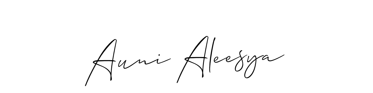 Use a signature maker to create a handwritten signature online. With this signature software, you can design (Allison_Script) your own signature for name Auni Aleesya. Auni Aleesya signature style 2 images and pictures png