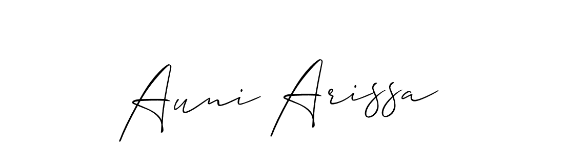 Auni Arissa stylish signature style. Best Handwritten Sign (Allison_Script) for my name. Handwritten Signature Collection Ideas for my name Auni Arissa. Auni Arissa signature style 2 images and pictures png