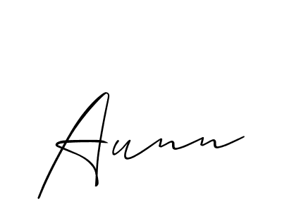Create a beautiful signature design for name Aunn. With this signature (Allison_Script) fonts, you can make a handwritten signature for free. Aunn signature style 2 images and pictures png
