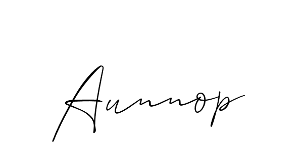 Allison_Script is a professional signature style that is perfect for those who want to add a touch of class to their signature. It is also a great choice for those who want to make their signature more unique. Get Aunnop name to fancy signature for free. Aunnop signature style 2 images and pictures png