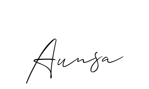 The best way (Allison_Script) to make a short signature is to pick only two or three words in your name. The name Aunsa include a total of six letters. For converting this name. Aunsa signature style 2 images and pictures png