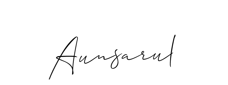 The best way (Allison_Script) to make a short signature is to pick only two or three words in your name. The name Aunsarul include a total of six letters. For converting this name. Aunsarul signature style 2 images and pictures png