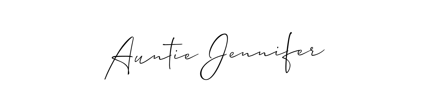 Design your own signature with our free online signature maker. With this signature software, you can create a handwritten (Allison_Script) signature for name Auntie Jennifer. Auntie Jennifer signature style 2 images and pictures png