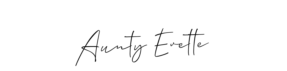 Also You can easily find your signature by using the search form. We will create Aunty Evette name handwritten signature images for you free of cost using Allison_Script sign style. Aunty Evette signature style 2 images and pictures png