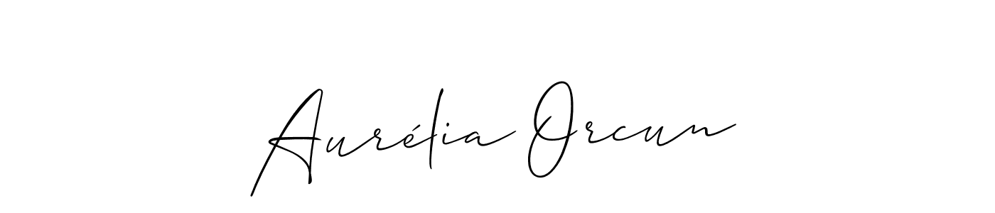 You should practise on your own different ways (Allison_Script) to write your name (Aurélia Orcun) in signature. don't let someone else do it for you. Aurélia Orcun signature style 2 images and pictures png