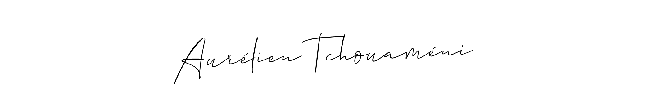 You should practise on your own different ways (Allison_Script) to write your name (Aurélien Tchouaméni) in signature. don't let someone else do it for you. Aurélien Tchouaméni signature style 2 images and pictures png