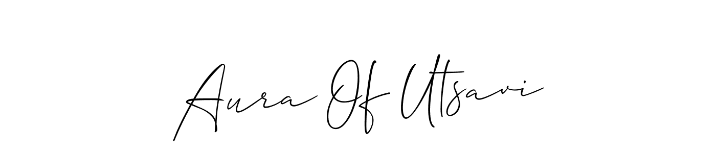 How to Draw Aura Of Utsavi signature style? Allison_Script is a latest design signature styles for name Aura Of Utsavi. Aura Of Utsavi signature style 2 images and pictures png