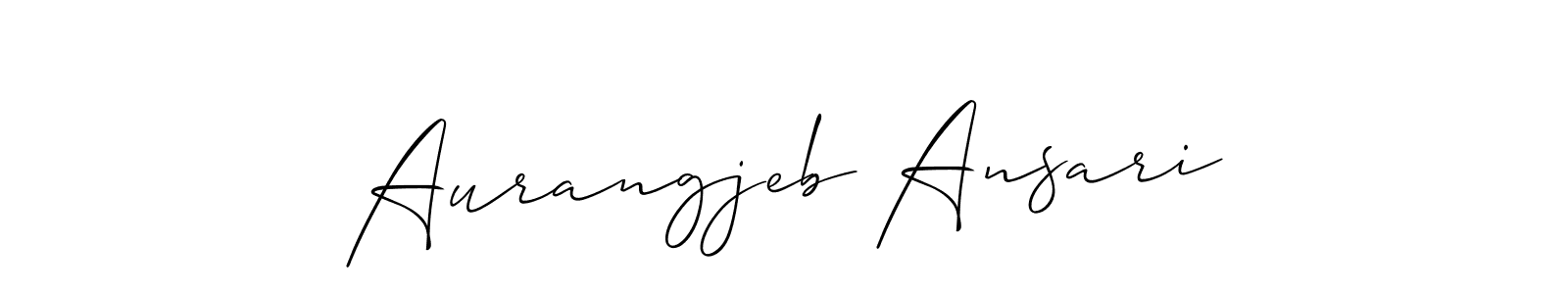 You should practise on your own different ways (Allison_Script) to write your name (Aurangjeb Ansari) in signature. don't let someone else do it for you. Aurangjeb Ansari signature style 2 images and pictures png