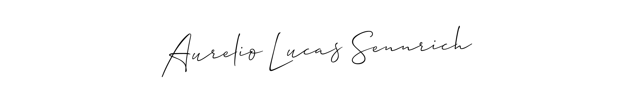 It looks lik you need a new signature style for name Aurelio Lucas Sennrich. Design unique handwritten (Allison_Script) signature with our free signature maker in just a few clicks. Aurelio Lucas Sennrich signature style 2 images and pictures png