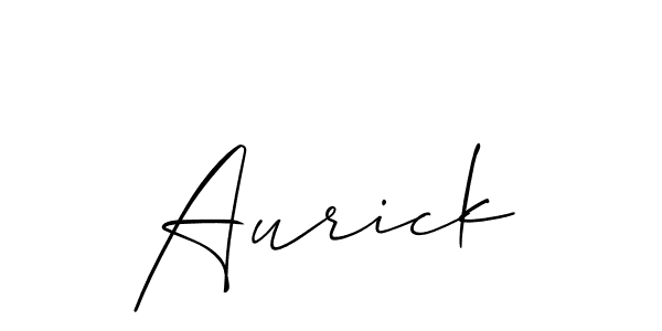 Design your own signature with our free online signature maker. With this signature software, you can create a handwritten (Allison_Script) signature for name Aurick. Aurick signature style 2 images and pictures png