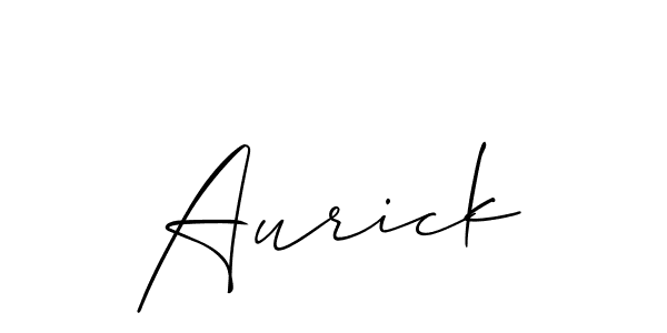 How to make Aurick signature? Allison_Script is a professional autograph style. Create handwritten signature for Aurick name. Aurick signature style 2 images and pictures png