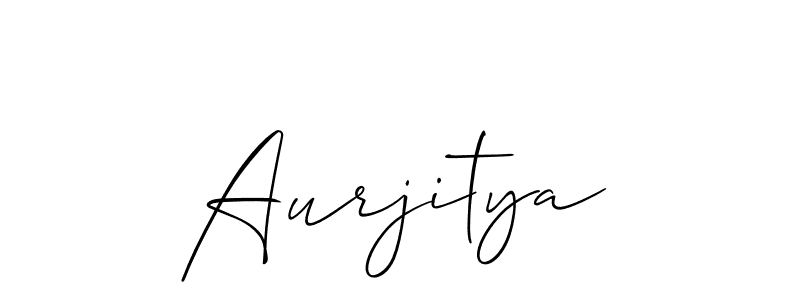 It looks lik you need a new signature style for name Aurjitya. Design unique handwritten (Allison_Script) signature with our free signature maker in just a few clicks. Aurjitya signature style 2 images and pictures png