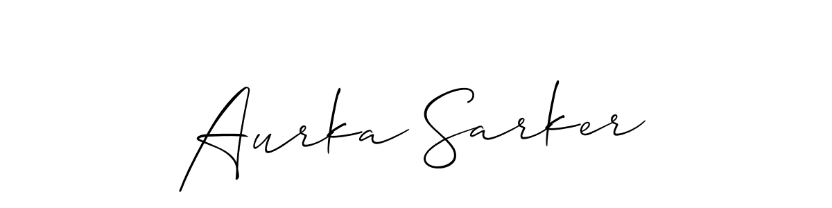 Allison_Script is a professional signature style that is perfect for those who want to add a touch of class to their signature. It is also a great choice for those who want to make their signature more unique. Get Aurka Sarker name to fancy signature for free. Aurka Sarker signature style 2 images and pictures png