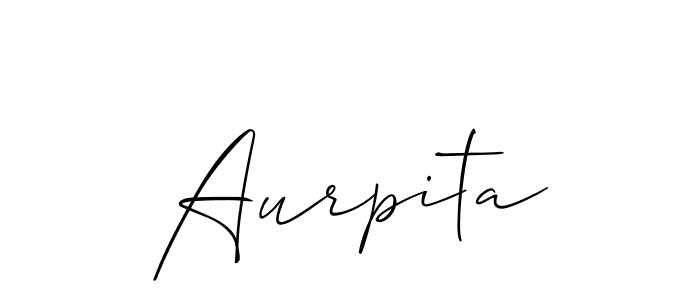 Allison_Script is a professional signature style that is perfect for those who want to add a touch of class to their signature. It is also a great choice for those who want to make their signature more unique. Get Aurpita name to fancy signature for free. Aurpita signature style 2 images and pictures png