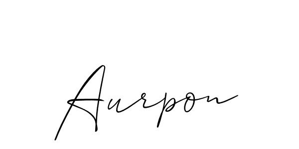 It looks lik you need a new signature style for name Aurpon. Design unique handwritten (Allison_Script) signature with our free signature maker in just a few clicks. Aurpon signature style 2 images and pictures png