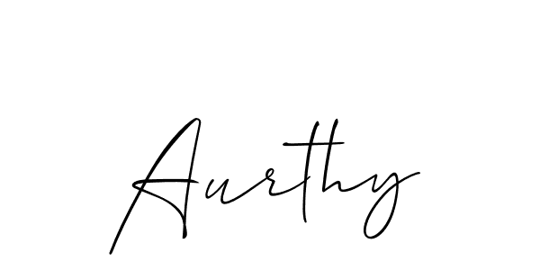 Aurthy stylish signature style. Best Handwritten Sign (Allison_Script) for my name. Handwritten Signature Collection Ideas for my name Aurthy. Aurthy signature style 2 images and pictures png