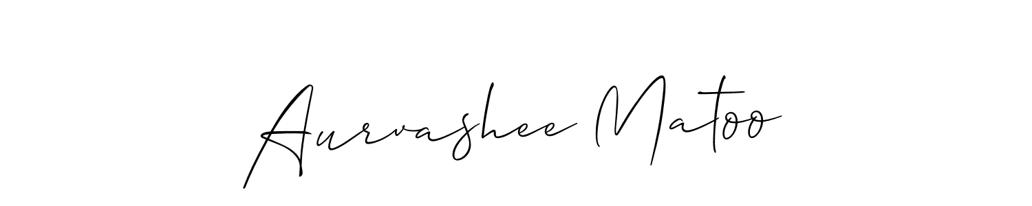 It looks lik you need a new signature style for name Aurvashee Matoo. Design unique handwritten (Allison_Script) signature with our free signature maker in just a few clicks. Aurvashee Matoo signature style 2 images and pictures png