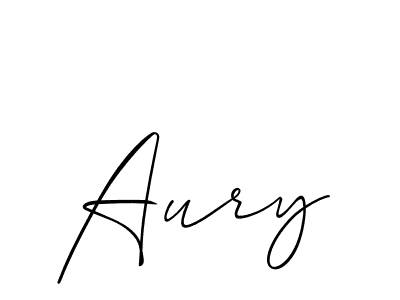 Design your own signature with our free online signature maker. With this signature software, you can create a handwritten (Allison_Script) signature for name Aury. Aury signature style 2 images and pictures png