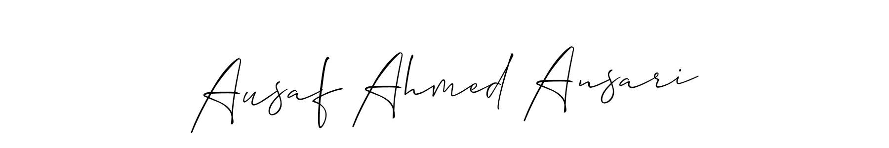 Allison_Script is a professional signature style that is perfect for those who want to add a touch of class to their signature. It is also a great choice for those who want to make their signature more unique. Get Ausaf Ahmed Ansari name to fancy signature for free. Ausaf Ahmed Ansari signature style 2 images and pictures png