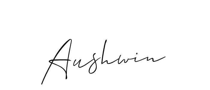 Use a signature maker to create a handwritten signature online. With this signature software, you can design (Allison_Script) your own signature for name Aushwin. Aushwin signature style 2 images and pictures png