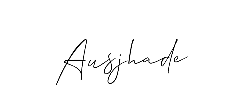 if you are searching for the best signature style for your name Ausjhade. so please give up your signature search. here we have designed multiple signature styles  using Allison_Script. Ausjhade signature style 2 images and pictures png