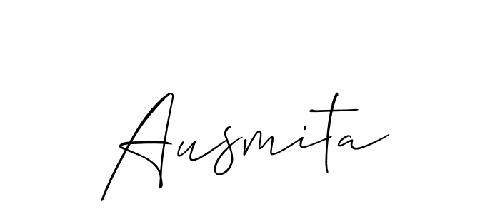 Use a signature maker to create a handwritten signature online. With this signature software, you can design (Allison_Script) your own signature for name Ausmita. Ausmita signature style 2 images and pictures png