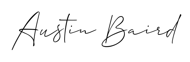 Create a personalized artistic stamp with Austin Baird in Allison_Script font. Perfect for visual artists, designers, and influencers. Austin Baird signature style 2 images and pictures png