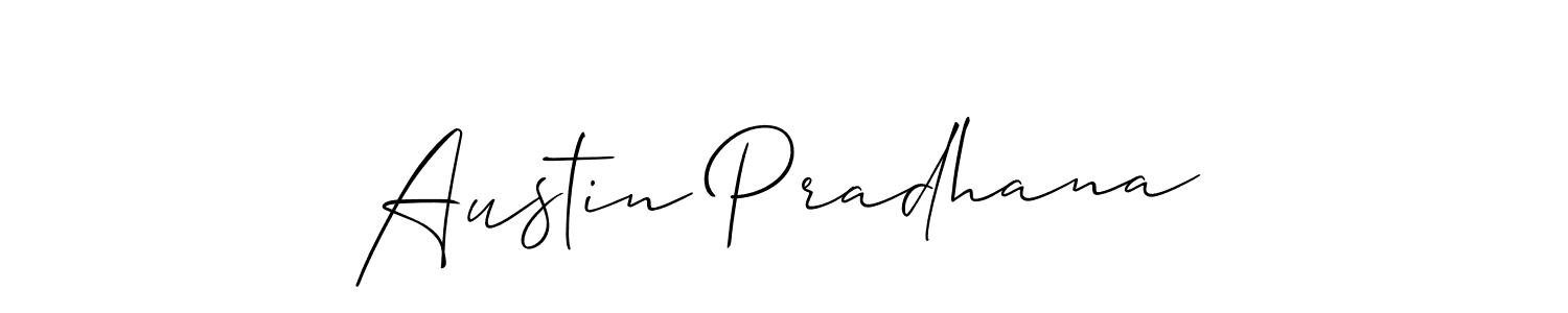 Make a beautiful signature design for name Austin Pradhana. With this signature (Allison_Script) style, you can create a handwritten signature for free. Austin Pradhana signature style 2 images and pictures png