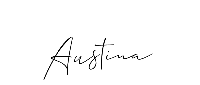 How to make Austina name signature. Use Allison_Script style for creating short signs online. This is the latest handwritten sign. Austina signature style 2 images and pictures png