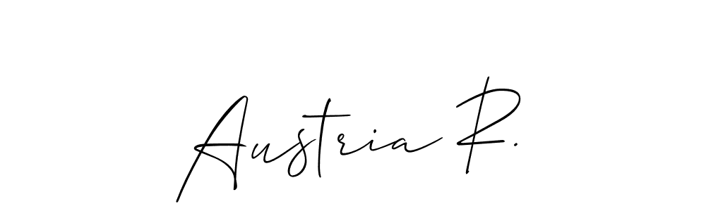 if you are searching for the best signature style for your name Austria R.. so please give up your signature search. here we have designed multiple signature styles  using Allison_Script. Austria R. signature style 2 images and pictures png