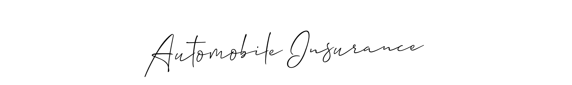 Use a signature maker to create a handwritten signature online. With this signature software, you can design (Allison_Script) your own signature for name Automobile Insurance. Automobile Insurance signature style 2 images and pictures png