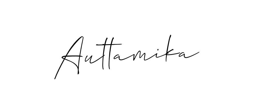 Use a signature maker to create a handwritten signature online. With this signature software, you can design (Allison_Script) your own signature for name Auttamika. Auttamika signature style 2 images and pictures png