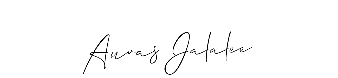 How to make Auvas Jalalee name signature. Use Allison_Script style for creating short signs online. This is the latest handwritten sign. Auvas Jalalee signature style 2 images and pictures png