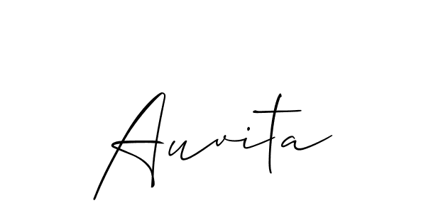 Create a beautiful signature design for name Auvita. With this signature (Allison_Script) fonts, you can make a handwritten signature for free. Auvita signature style 2 images and pictures png