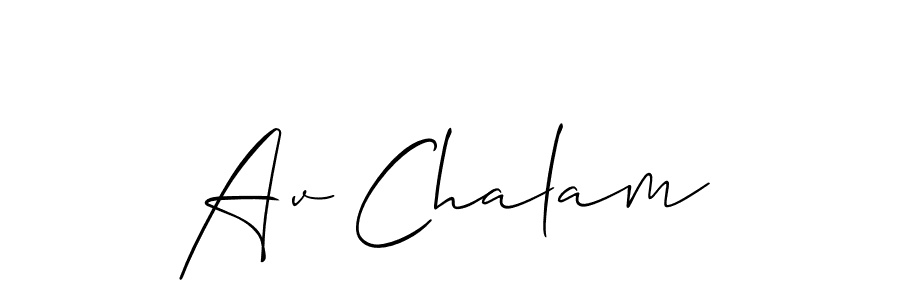 You can use this online signature creator to create a handwritten signature for the name Av Chalam. This is the best online autograph maker. Av Chalam signature style 2 images and pictures png
