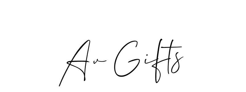 Similarly Allison_Script is the best handwritten signature design. Signature creator online .You can use it as an online autograph creator for name Av Gifts. Av Gifts signature style 2 images and pictures png