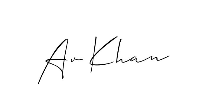 if you are searching for the best signature style for your name Av Khan. so please give up your signature search. here we have designed multiple signature styles  using Allison_Script. Av Khan signature style 2 images and pictures png