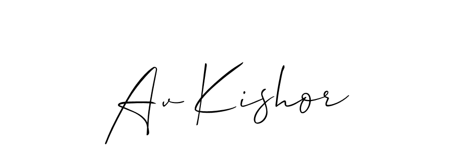 You should practise on your own different ways (Allison_Script) to write your name (Av Kishor) in signature. don't let someone else do it for you. Av Kishor signature style 2 images and pictures png