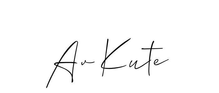 How to make Av Kute name signature. Use Allison_Script style for creating short signs online. This is the latest handwritten sign. Av Kute signature style 2 images and pictures png