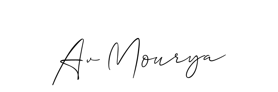 Av Mourya stylish signature style. Best Handwritten Sign (Allison_Script) for my name. Handwritten Signature Collection Ideas for my name Av Mourya. Av Mourya signature style 2 images and pictures png