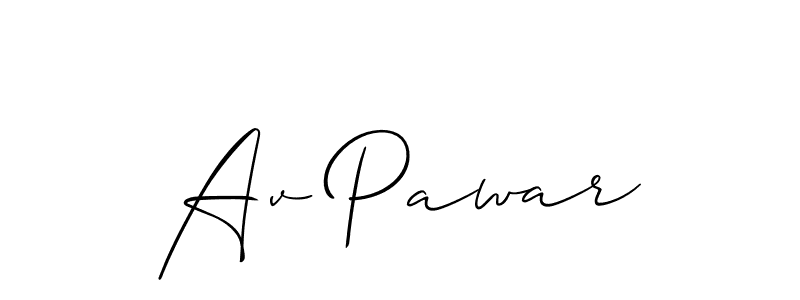 How to make Av Pawar name signature. Use Allison_Script style for creating short signs online. This is the latest handwritten sign. Av Pawar signature style 2 images and pictures png