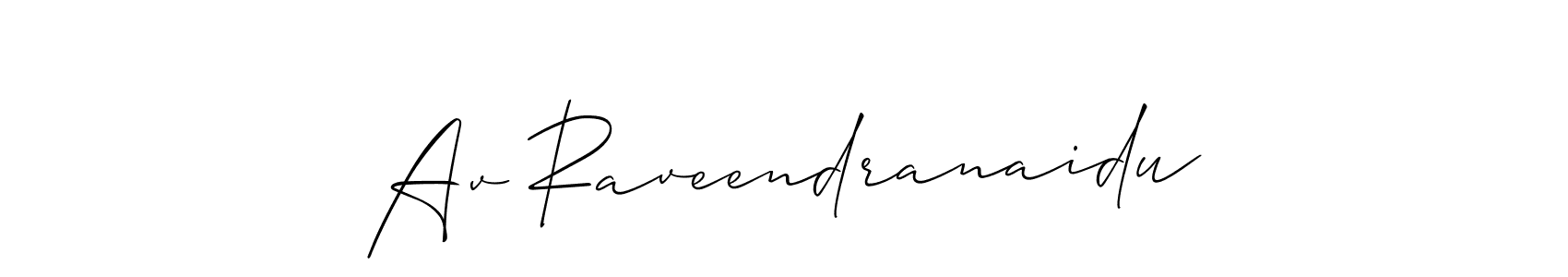 Make a beautiful signature design for name Av Raveendranaidu. With this signature (Allison_Script) style, you can create a handwritten signature for free. Av Raveendranaidu signature style 2 images and pictures png