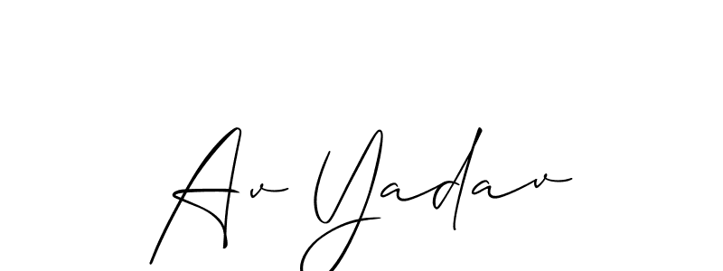 Also we have Av Yadav name is the best signature style. Create professional handwritten signature collection using Allison_Script autograph style. Av Yadav signature style 2 images and pictures png