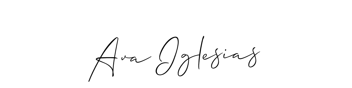 Ava Iglesias stylish signature style. Best Handwritten Sign (Allison_Script) for my name. Handwritten Signature Collection Ideas for my name Ava Iglesias. Ava Iglesias signature style 2 images and pictures png